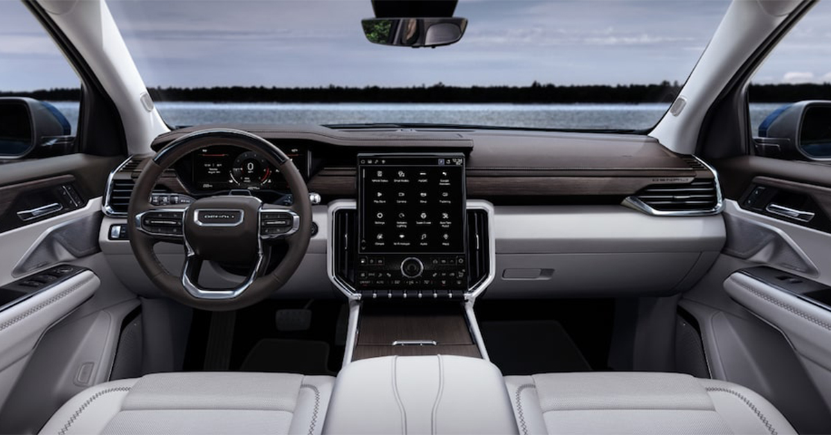 2025 GMC Acadia interior dashboard and steering wheel
