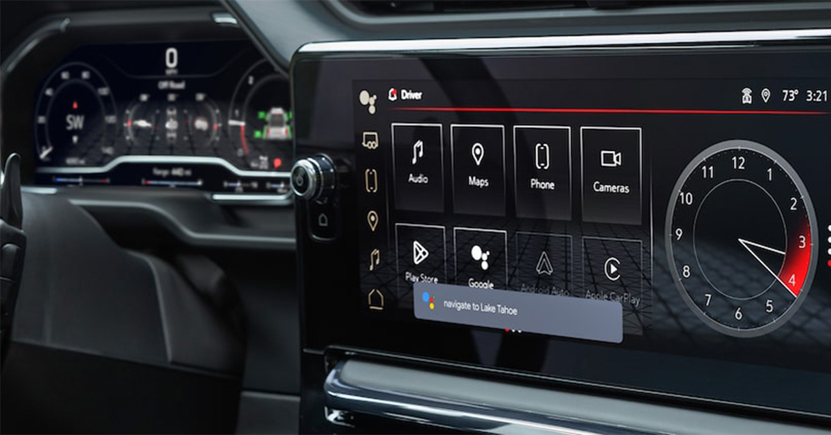 2025 GMC Sierra 1500 interior controls on the touchscreen dashboard