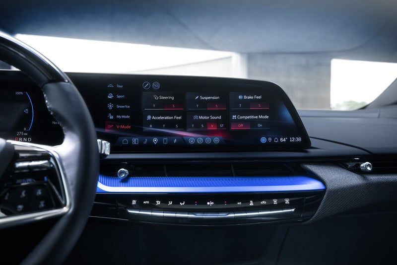 The 2026 OPTIQ-V Display Screen Displaying the V-Mode Settings | Huston GMC in LAKE WALES FL