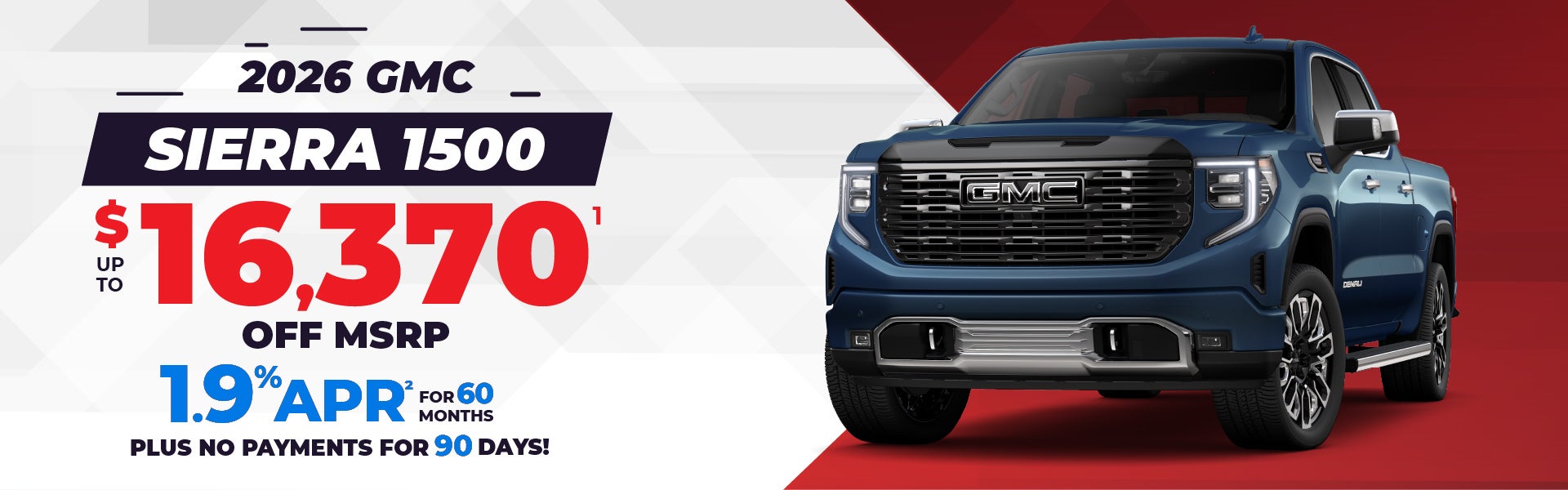 2026 GMC Sierra 1500 - up to $16,370 off MSRP or 1.9% APR