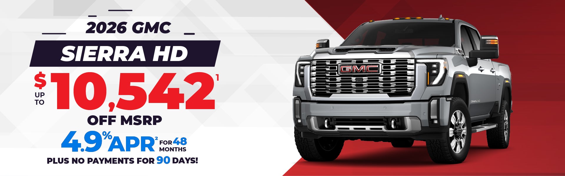 2026 GMC Sierra HD - up to $10,542 off MSRP or 4.9% APR