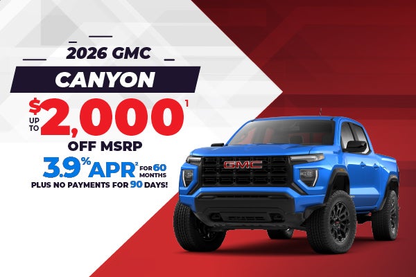 2026 Canyon - up to $2000 off MSRP or 3.9% APR
