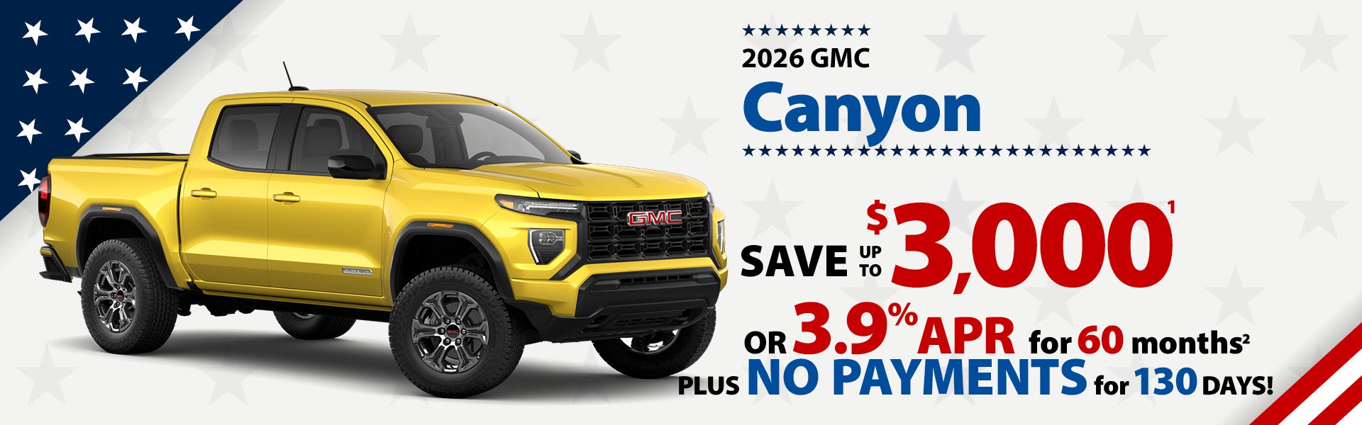 2026 Canyon - up to $3000 off MSRP or 3.9% APR