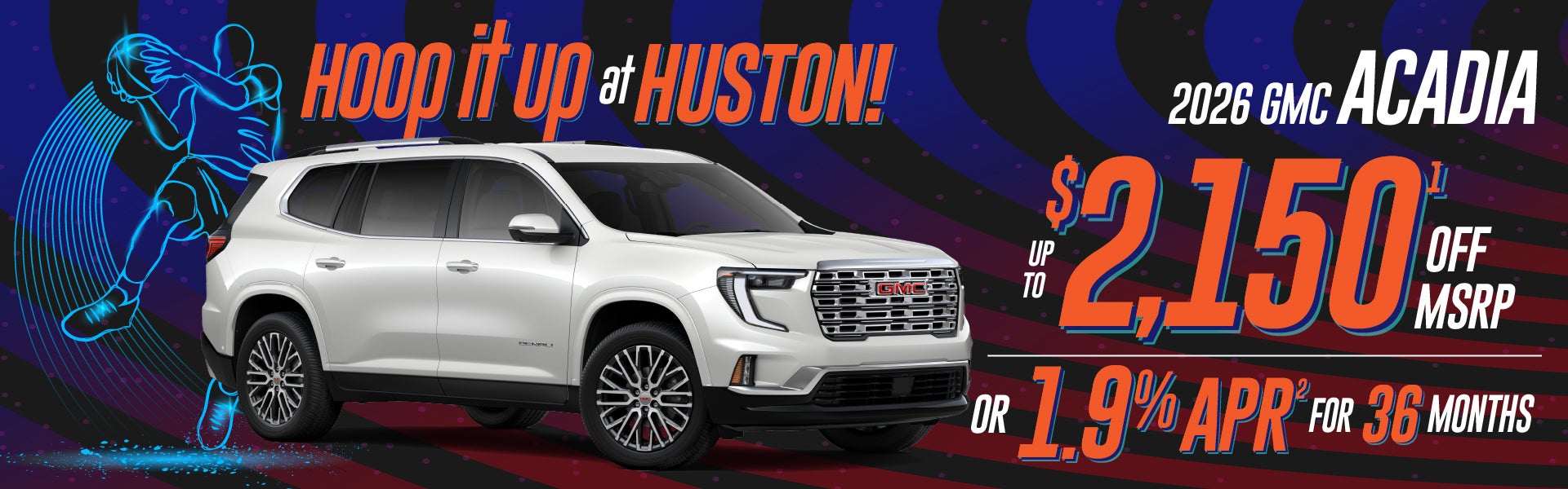 2026 GMC Acadia - up to $2150 off MSRP or 1.9% APR