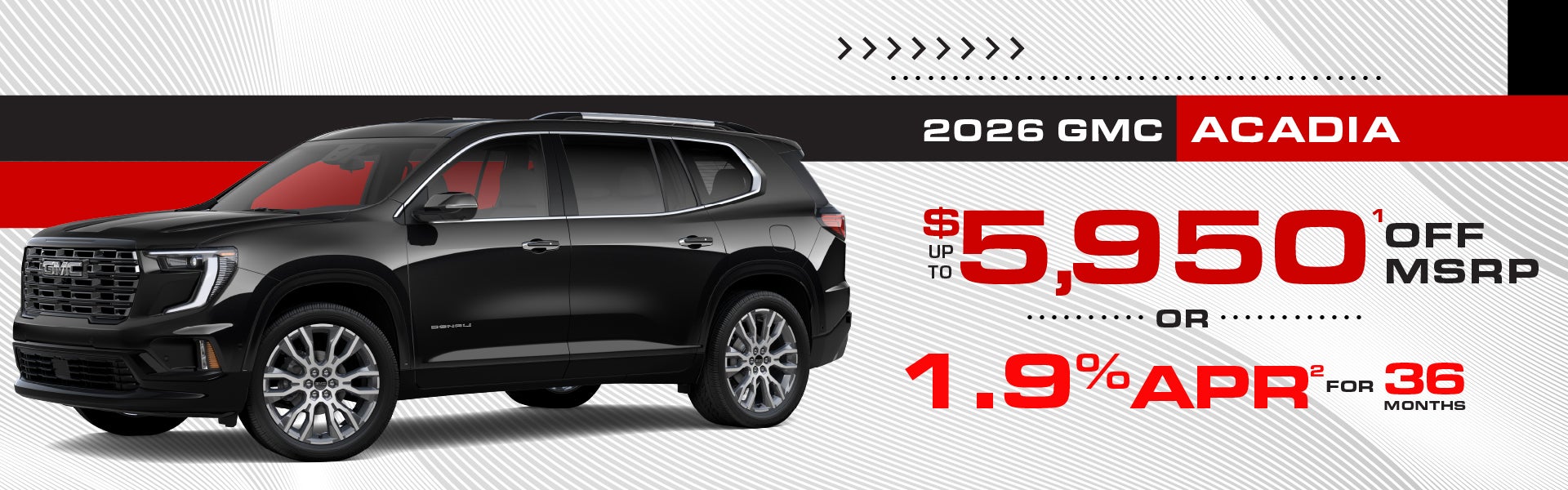 2026 GMC Acadia - up to $5359 off MSRP or 1.9% APR