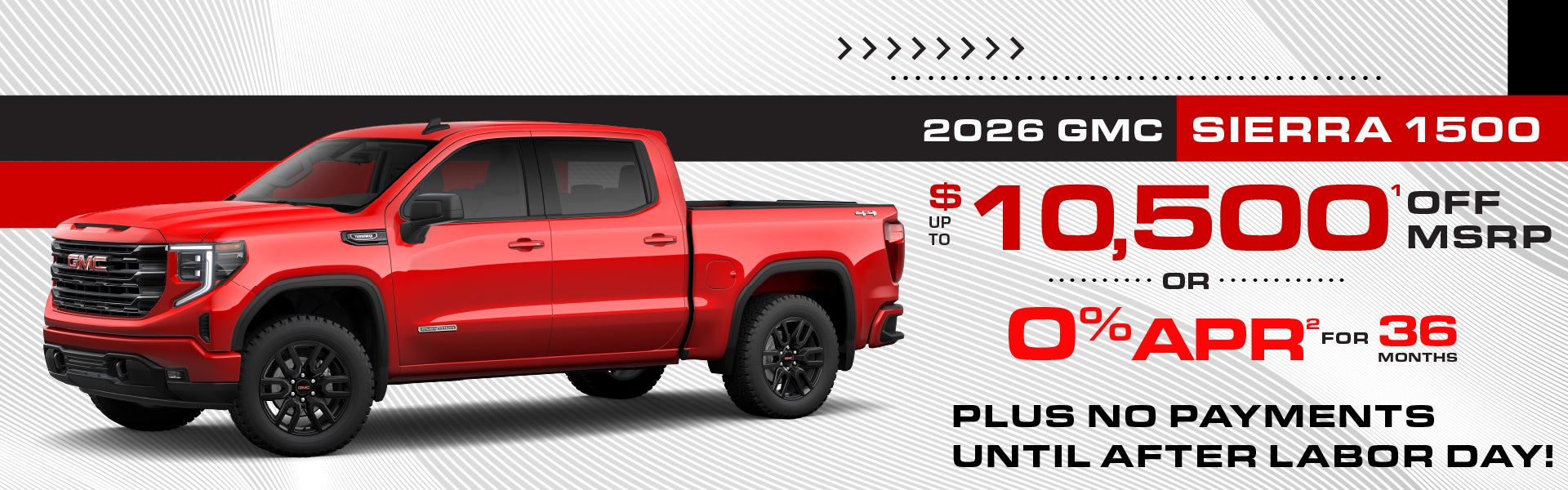 2026 GMC Sierra 1500 - up to $8950 off MSRP or 0% APR