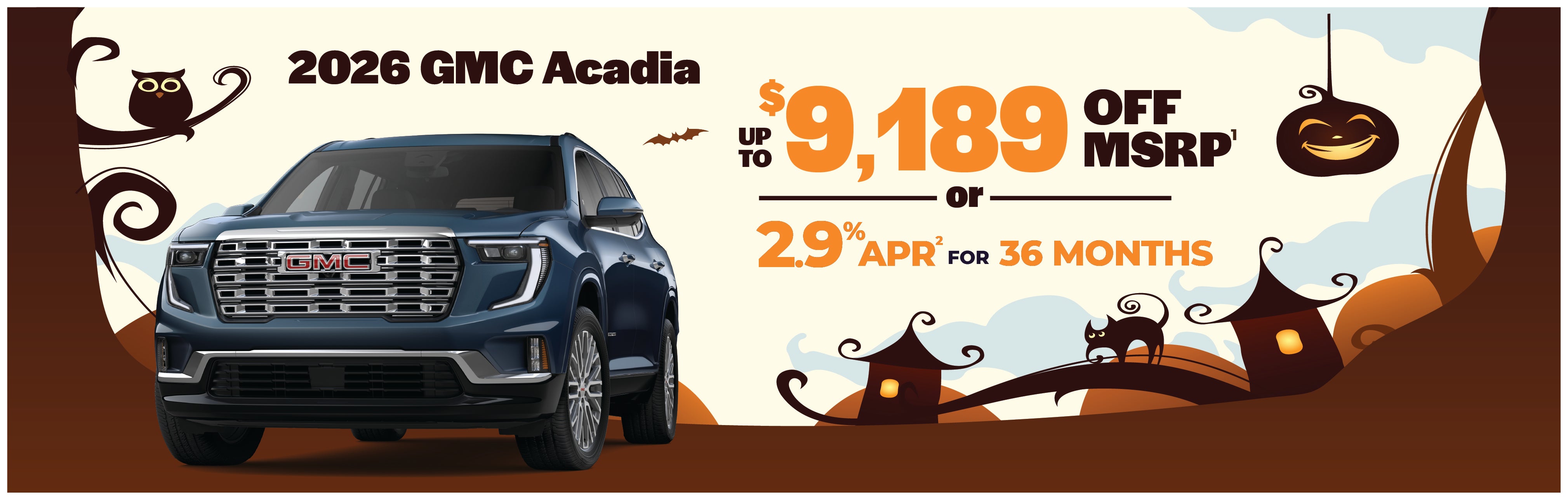 2026 GMC Acadia - up to $5218 off MSRP or 2.9% APR